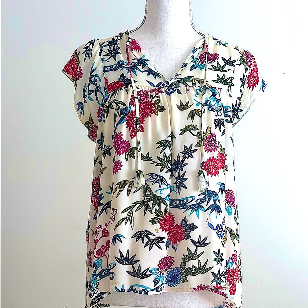 Nieves Lavi Silk Floral Print Women's Top